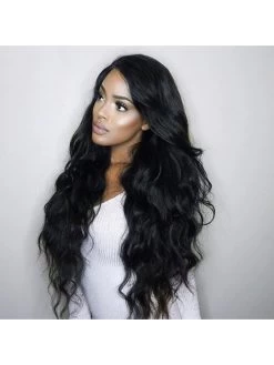 Full Lace Long Wavy Human Hair Wigs -Boutique Wig Shop 360 lace wigs 8a brazilian body wave lace front human hair wigs pre plucked 360 frontal 5
