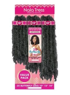 Janet Collection Nala Tress 3X BUTTERFLY LOCS Crochet Braid (10" 12" 14") -Boutique Wig Shop 3xbutterfly g