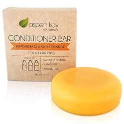 Solid Conditioner Bar, Made With Natural & Organic Ingredients, All Hair Types Including Frizzy Hair, Sulfate-Free, Cruelty-Free & Vegan 2.3 Ounce Bar. (Lemongrass & Sweet Orange)