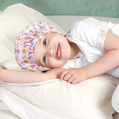 5 Pieces Kids Satin Bonnets Adjustable Sleeping Caps Reversible Satin Night Hats Soft Colorful Satin Cap For Toddler Child Teens 7 5 Pieces Kids Satin Bonnets Adjustable Sleeping Caps Reversible Satin Night Hats Soft Colorful Satin Cap For Toddler Child Teens - Image 7