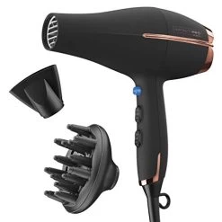 INFINITIPRO BY CONAIR Hair Dryer, 1875W AC Motor Pro Hair Dryer With Ceramic Technology, Includes Diffuser And Concentrator, Black