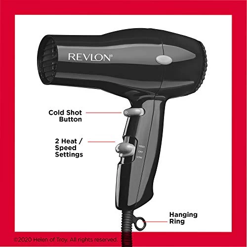 Revlon Compact Hair Dryer | 1875W Lightweight Design, Perfect For Travel, (Black) 4 Revlon Compact Hair Dryer | 1875W Lightweight Design, Perfect For Travel, (Black) - Image 4