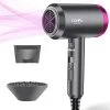 Ionic Hair Dryer, CONFU 1600W Portable Lightweight Blow Dryer, Fast Drying Negative Ion Hairdryer Blowdryer, 3 Heat Settings & Infinity Speed, With Diffuser And Concentrator Nozzle For Home & Travel