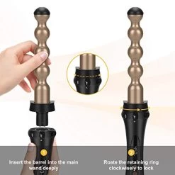 Prizm 5-in-1 Curling Iron Wand Set, LED Display, 11 Temp Settings, 0.6 To 1.25 Inch Interchangeable Tourmaline Ceramic Barrels, Hair Curler For Wavy/Air Bang/Ringlet/Spiral With Heat Resistant Glove 12 Prizm 5-in-1 Curling Iron Wand Set, LED Display, 11 Temp Settings, 0.6 To 1.25 Inch Interchangeable Tourmaline Ceramic Barrels, Hair Curler For Wavy/Air Bang/Ringlet/Spiral With Heat Resistant Glove -Boutique Wig Shop 41H5XR0yDWL