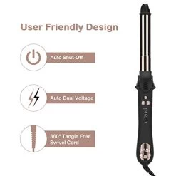Prizm 1 Inch Wavy Professional Rotating Curling Iron, Nano Titanium Auto Spin Curling Wand Hair Curler With 11 Adjustable Temps 250°F To 450°F, Anti-Scald & Dual Voltage 11 Prizm 1 Inch Wavy Professional Rotating Curling Iron, Nano Titanium Auto Spin Curling Wand Hair Curler With 11 Adjustable Temps 250°F To 450°F, Anti-Scald & Dual Voltage -Boutique Wig Shop 41KYhX2BtsxL
