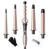 5 In 1 Curling Iron Set – BESTOPE PRO Curling Wand Iron With Interchangeable Barrels, 0.35”-1.25” Hair Curler Wand For Hairstyle, Instant Heat Up…