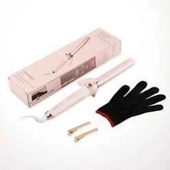Aokitec 1 Inch Curling Iron Hair Curler Ceramic Coating Curling Wand With 6.5 Inch Long Barrel, 5 Heat Settings, Dual Voltage Professional Salon Wand Curler For All Hair Types (Glove Included) -Boutique Wig Shop 41Qu5lYR73L