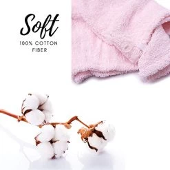 KEEPOZ Hair Towel Wrap Quick Dry 100% Cotton Super Absorbent Turban Head Wrap For Women With Button, Non Microfiber Anti Frizz Hair Products, Hair Cap For Curly, Long & Thick Hair (Pink, 1 Pc) -Boutique Wig Shop 41Rz5qbpEwL