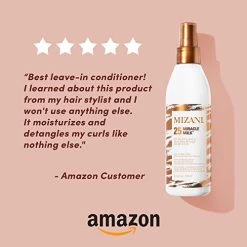 Mizani 25 Benefit Miracle Milk Leave In Conditioner | Heat Protectant And Detangler Spray| Formulated With Coconut Oil | For Frizzy & Curly Hair | 8.5 Fl Oz -Boutique Wig Shop 41RzlhYkHuL