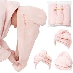 Leporem Extra Large (30 Inch X 11 Inch) 3 Pack Microfiber Hair Towel – Ultra Absorbent & Quick Dry Hair Turban For Curly, Long & Thick Hair, Anti Frizz, Hair Repair Towel Wrap For Women, Kids