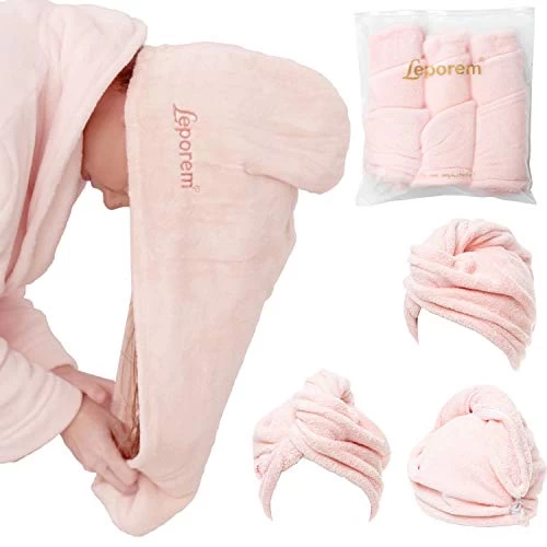 Leporem Extra Large (30 Inch X 11 Inch) 3 Pack Microfiber Hair Towel – Ultra Absorbent & Quick Dry Hair Turban For Curly, Long & Thick Hair, Anti Frizz, Hair Repair Towel Wrap For Women, Kids 1 Leporem Extra Large (30 Inch X 11 Inch) 3 Pack Microfiber Hair Towel – Ultra Absorbent & Quick Dry Hair Turban For Curly, Long & Thick Hair, Anti Frizz, Hair Repair Towel Wrap For Women, Kids
