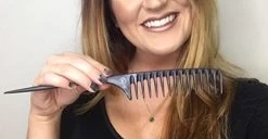 Carbon Wide Tooth Rake Comb With Tail – Natural Texture Hair, Curly Hair, Beach Waves, Beach Waver, Texture Hairstyler, Detangle Wet Hair, Static Free, High Heat Friendly No Snagging, No Breakage -Boutique Wig Shop 41TgGwybYXL