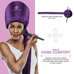 Eleganty Soft Bonnet Hood Hairdryer Attachment With Headband That Reduces Heat Around Ears And Neck To Enjoy Long Sessions – Used For Hair Styling, Deep Conditioning And Hair Drying (Purple) -Boutique Wig Shop 41TrSsMBDIL