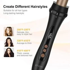 Prizm 5-in-1 Curling Iron Wand Set, LED Display, 11 Temp Settings, 0.6 To 1.25 Inch Interchangeable Tourmaline Ceramic Barrels, Hair Curler For Wavy/Air Bang/Ringlet/Spiral With Heat Resistant Glove 11 Prizm 5-in-1 Curling Iron Wand Set, LED Display, 11 Temp Settings, 0.6 To 1.25 Inch Interchangeable Tourmaline Ceramic Barrels, Hair Curler For Wavy/Air Bang/Ringlet/Spiral With Heat Resistant Glove -Boutique Wig Shop 41XRi9kDflL