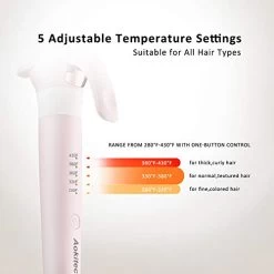 Aokitec 1 Inch Curling Iron Hair Curler Ceramic Coating Curling Wand With 6.5 Inch Long Barrel, 5 Heat Settings, Dual Voltage Professional Salon Wand Curler For All Hair Types (Glove Included) -Boutique Wig Shop 41dVRKsOWTL