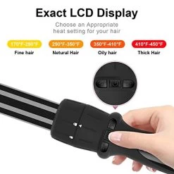 PARWIN PRO BEAUTY 7 In 1 Curling Iron Wand Set,Dual Voltage Curling Wand With 7 Interchangeable Diamond Ceramic Hair Curler Wands With LCD Temperature Control Auto Shut Off Black -Boutique Wig Shop 41dnbU2BZMtL