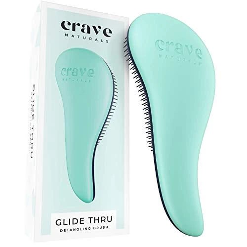 Crave Naturals Glide Thru Detangling Brush For Adults & Kids Hair – Detangler Brush For Natural, Curly, Straight, Wet Or Dry Hair – Hairbrush For Men & Women, Little Girl Hair Accessories, Turquoise 1 Crave Naturals Glide Thru Detangling Brush For Adults & Kids Hair – Detangler Brush For Natural, Curly, Straight, Wet Or Dry Hair – Hairbrush For Men & Women, Little Girl Hair Accessories, Turquoise