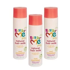 Just For Me Natural Hair Milk Curl Smoother (3 Pack) – Defines Curls & Controls Frizz, Contains Coconut Milk, Shea Butter, Vitamin E, Sunflower Oil, Lightweight Moisture, 8 Oz