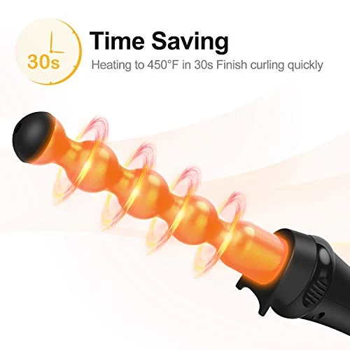 Prizm 5-in-1 Curling Iron Wand Set, LED Display, 11 Temp Settings, 0.6 To 1.25 Inch Interchangeable Tourmaline Ceramic Barrels, Hair Curler For Wavy/Air Bang/Ringlet/Spiral With Heat Resistant Glove 4 Prizm 5-in-1 Curling Iron Wand Set, LED Display, 11 Temp Settings, 0.6 To 1.25 Inch Interchangeable Tourmaline Ceramic Barrels, Hair Curler For Wavy/Air Bang/Ringlet/Spiral With Heat Resistant Glove - Image 4