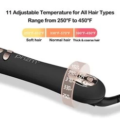 Prizm 1 Inch Wavy Professional Rotating Curling Iron, Nano Titanium Auto Spin Curling Wand Hair Curler With 11 Adjustable Temps 250°F To 450°F, Anti-Scald & Dual Voltage 9 Prizm 1 Inch Wavy Professional Rotating Curling Iron, Nano Titanium Auto Spin Curling Wand Hair Curler With 11 Adjustable Temps 250°F To 450°F, Anti-Scald & Dual Voltage -Boutique Wig Shop 41vqBkEM35L