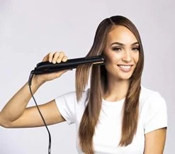 CHI Original Ceramic Hair Straightening Flat Iron | 1″ Plates | Black | Professional Salon Model Hair Straightener | Includes Heat Protection Pad -Boutique Wig Shop 41z8uKOsF3L