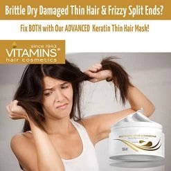 Vitamins Keratin Hair Mask Deep Conditioner – Biotin Protein With Castor Oil Repair For Dry Damaged And Color Treated Hair – Conditioning Treatment For Curly Or Straight Thin Fine Hair -Boutique Wig Shop 51 Ew4LPi3L