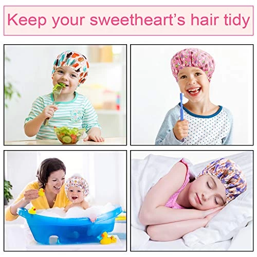 5 Pieces Kids Satin Bonnets Adjustable Sleeping Caps Reversible Satin Night Hats Soft Colorful Satin Cap For Toddler Child Teens 3 5 Pieces Kids Satin Bonnets Adjustable Sleeping Caps Reversible Satin Night Hats Soft Colorful Satin Cap For Toddler Child Teens - Image 3