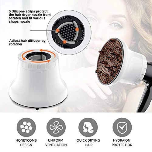 Universal Hair Diffuser Hair Dryer Diffuser Attachment For Curly Wave Thick And Nature Hair Profession Blow Dryer Diffuser Attachment Use Honeycomb Element Adjustable To 1.4-2.6 Inch For Dryer Nozzle 2 Universal Hair Diffuser Hair Dryer Diffuser Attachment For Curly Wave Thick And Nature Hair Profession Blow Dryer Diffuser Attachment Use Honeycomb Element Adjustable To 1.4-2.6 Inch For Dryer Nozzle - Image 2