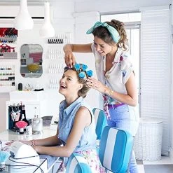 80 Pcs Magic Silicone Hair Rollers Curlers With Hairnet Include 40pcs Large Silicone Curlers 40pcs Small Silicone Curlers (blue) -Boutique Wig Shop 514jxd7vX0L