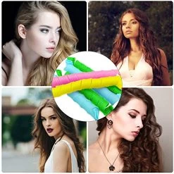 42 Pieces Spiral Curlers Wave Curls Kit, No Heat Hair Curlers Styling, 40 Pieces Hair Curler Rollers Curling Rods 2 Pieces Styling Hooks For Hair Supplies (45 Cm A/ 17.7 Inch) -Boutique Wig Shop 516ZnMcYhqL