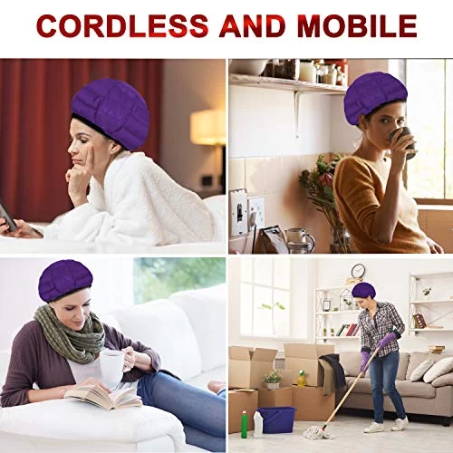 Flaxseed Deep Conditioning Heat Cap – Boloye Cordless 100% Safe Microwave Hot Cap For Natural Curly Textured Hair Care, Drying, Styling, Curling, Universal Size (10 PCS One-time Shower Cap) (Purple) 5 Flaxseed Deep Conditioning Heat Cap – Boloye Cordless 100% Safe Microwave Hot Cap For Natural Curly Textured Hair Care, Drying, Styling, Curling, Universal Size (10 PCS One-time Shower Cap) (Purple) - Image 5