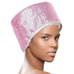 YVONNE Electric Thermal Heat Cap Deep Conditioning Hair Scalp Treatment Spa Hot Head Care For Home With 2 Mode Temperature Control (Pink)