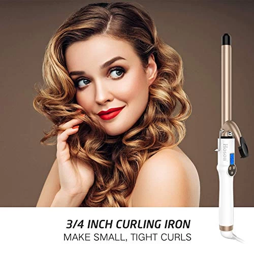 Hoson 3/4 Inch Curling Iron Professional, Ceramic Tourmaline Curl Wand Barrel, Hair Curler Iron With 9 Heat Setting(225°F To 450°F For All Hair Types, Glove Include) 2 Hoson 3/4 Inch Curling Iron Professional, Ceramic Tourmaline Curl Wand Barrel, Hair Curler Iron With 9 Heat Setting(225°F To 450°F For All Hair Types, Glove Include) - Image 2