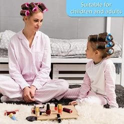 141 Pieces Hair Rollers Set Include 60 Plastic Hair Rollers For Medium Long Short Hair With 60 Pins, 20 Duck Teeth Hair Clips And Hairnet Hairdressing Tool, Random Color (6 Sizes) -Boutique Wig Shop 51Btcz9nWGL