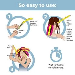 Curlformers Hair Curlers Barrel Curls Styling Kit, 30 No Heat Hair Curlers & 2 Styling Hooks, For Medium Length Hair Up To 16″ (40 Cm) Long -Boutique Wig Shop 51CnVnRrc7L