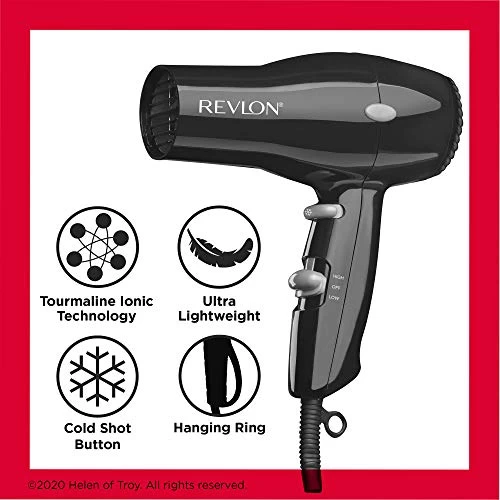 Revlon Compact Hair Dryer | 1875W Lightweight Design, Perfect For Travel, (Black) 5 Revlon Compact Hair Dryer | 1875W Lightweight Design, Perfect For Travel, (Black) - Image 5