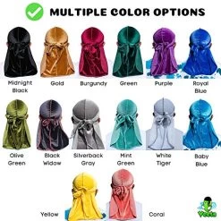 Veeta Superior Velvet Durag – Soft Velvet Durags For Men & Women, Long Double Wide Straps, Silky Durag Liner, Triple Stitched -Boutique Wig Shop 51OY SNq1yL