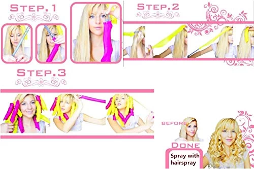 EQARD Heatless Hair Curlers No Heat Spiral Curls Styling Rollers Kit Magic Hair Curlers Curls With Styling Hooks For Home Salon DIY Most Kinds Of Hairstyles 4 EQARD Heatless Hair Curlers No Heat Spiral Curls Styling Rollers Kit Magic Hair Curlers Curls With Styling Hooks For Home Salon DIY Most Kinds Of Hairstyles - Image 4