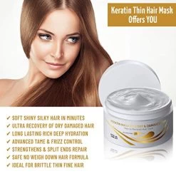 Vitamins Keratin Hair Mask Deep Conditioner – Biotin Protein With Castor Oil Repair For Dry Damaged And Color Treated Hair – Conditioning Treatment For Curly Or Straight Thin Fine Hair -Boutique Wig Shop 51Rig8f6n6L