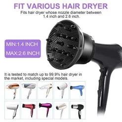 UUCOLOR Universal Hair Diffuser Suitable For 1.4 In To 2.6 In Adjustable Hair Dryer Diffuser Nozzle For Curly Or Wavy Hair Styling 12 UUCOLOR Universal Hair Diffuser Suitable For 1.4 In To 2.6 In Adjustable Hair Dryer Diffuser Nozzle For Curly Or Wavy Hair Styling -Boutique Wig Shop 51YAj1f5KHL
