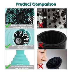 Collapsible Hair Dryer Diffuser + Scalp Massager Shampoo Brush- Silicone Blow Dryer Diffuser Attachment – Lightweight Portable Hair Diffuser -Boutique Wig Shop 51YbantPJ4L