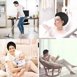 Deep Conditioning Heat Cap, Mifine Deep Steamer Hair Heat Cap, Natural Cotton Cordless Caps With Flaxseed, Microwavable Hot Cap For Steam Hair, With 10 PCS Disposable Shower Caps (Black) -Boutique Wig Shop 51Zlr9uoJdL
