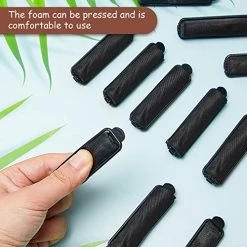 40 Pieces Satin Foam Rollers Hair Sponge Rollers Perm Rods Wave Curlers For Hairdressing Hair Styling Supplies (Black, 0.6 Inch) -Boutique Wig Shop 51aFThcYrzL