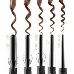 5-in-1 Professional Curling Iron And Wand Set – 0.3 To 1.25 Inch Interchangeable Ceramic Barrel Wand Curling Iron – Dual Voltage Hair Curler Set For All Hair Types With Glove And Travel Case By Xtava -Boutique Wig Shop 51b7nbgsAbL