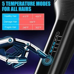 Bcway Professional Hair Straightener, 2.16” Extra-Large Floating Titanium Flat Iron For Hair, 30s Instant Heating Straightening Iron With 5 Adjustable Temp, Anti-Static Hair Iron For All Hair Types -Boutique Wig Shop 51e2H7vGmaL