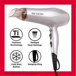 Revlon 1875W Titanium Hair Dryer, 1 Count (Pack Of 1) -Boutique Wig Shop 51e3xn5r2B2L