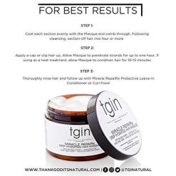 Tgin Miracle Repairx Deep Hydrating Hair Mask For Damaged Hair – Dry Hair – Curly Hair – Restore – Repair – Protect -Boutique Wig Shop 51f6gbNmudL