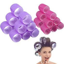 Jumbo Size Hair Roller Sets, Self Grip, Salon Hair Dressing Curlers, Hair Curlers, 2 Size 24 Packs (12XJUMBO+12XLARGE)…