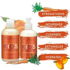 Shea Moisture Mango & Carrot Kids, Extra-Nourishing, Shampoo And Conditioner Set, Orange Blossom Extract, Dry, Delicate Hair, Vitamin B-5 & Vitamin E, 8 Fl Oz Ea -Boutique Wig Shop 51iMn5owc2L