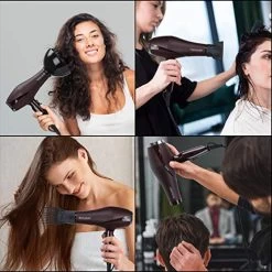 2000 Watt Hair Dryers, Xpoliman Professional Salon Hair Dryer With AC Motor, Negative Ionic Blow Dryer With Diffuser Concentrator Comb, 2 Speed 3 Heat Settings,Low Noise Long Life Style-Brown/Purple -Boutique Wig Shop 51ibkDF9W3L